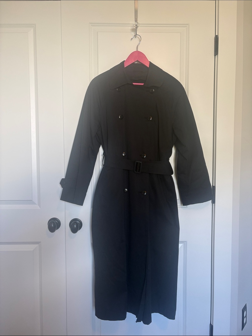 London Fog Black Double-Breasted Trench Coat 8P
